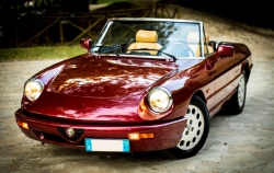 Noleggio Alfa Romeo spider duetto bordeaux in Abruzzo