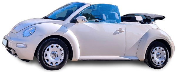 Noleggio Volkswagen New Beetle cabrio, colore beige, auto perfetta